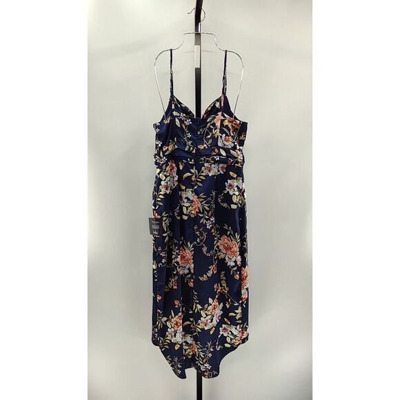 Lulus Women My Favorite Day Tulip Skirt Midi Dress Blue Basic Sleeved Large - Picture 3 of 3